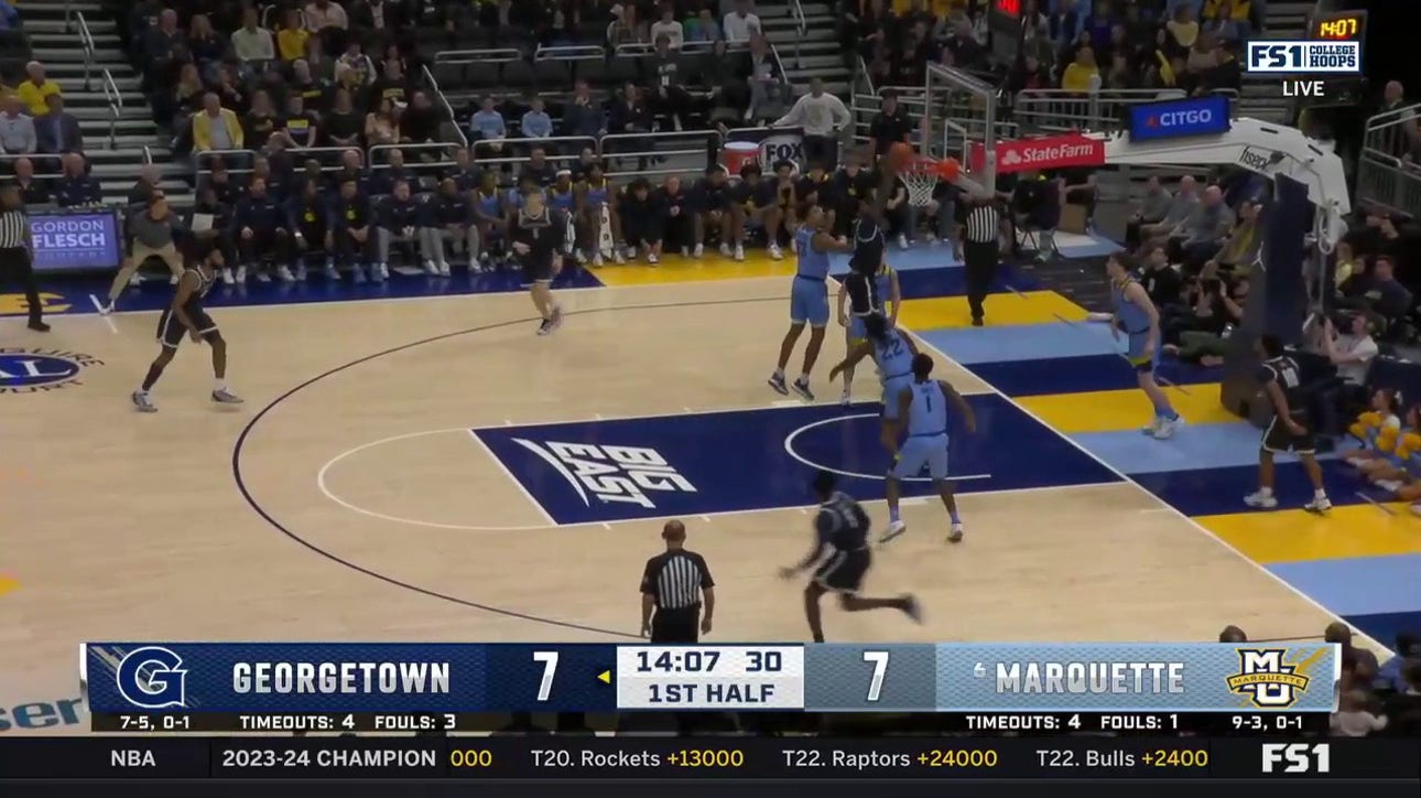 Georgetown's Supreme Cook delivers a slam dunk to even the score against Marquette