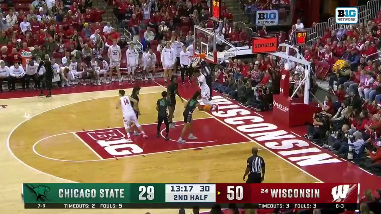 AJ Storr delivers a putback jam to extend Wisconsin's lead over Chicago State