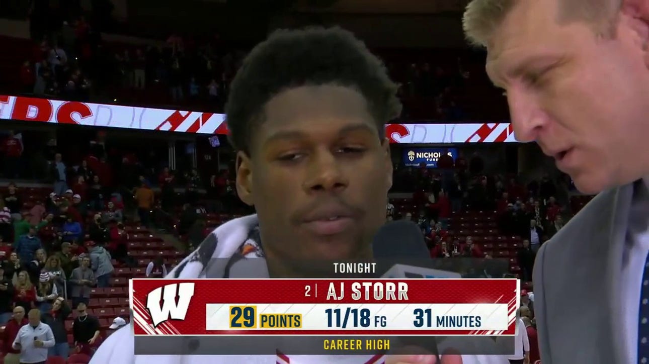  Wisconsin's AJ Storr speaks to Brian Butch about his career-high 29-point night vs. Chicago State