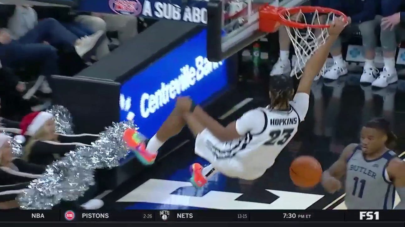 Bryce Hopkins throws down a MONSTER two-handed slam to extend Providence's lead over Butler