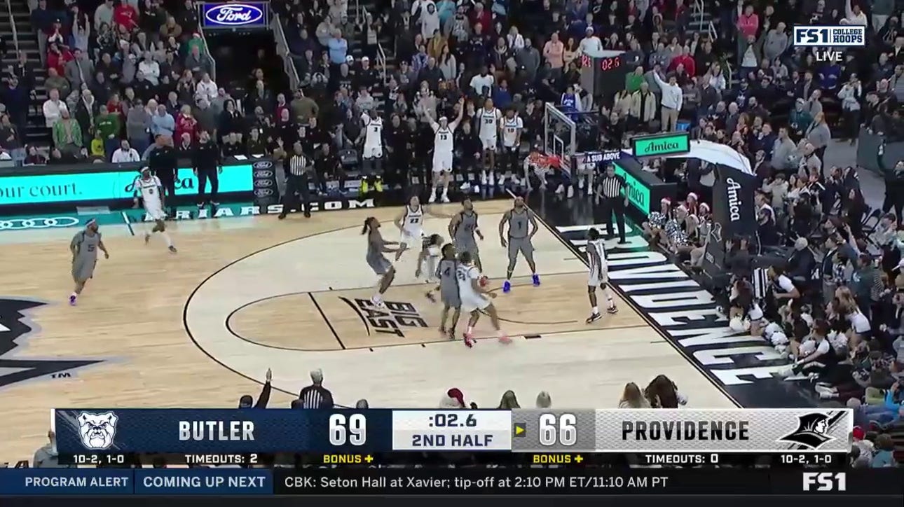 Providence's Davonte Gaines sinks a game-tying three with seconds remaining vs. Butler