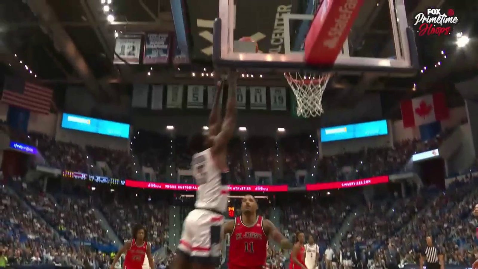 UConn's Samson Johnson throws down wild alley-oop