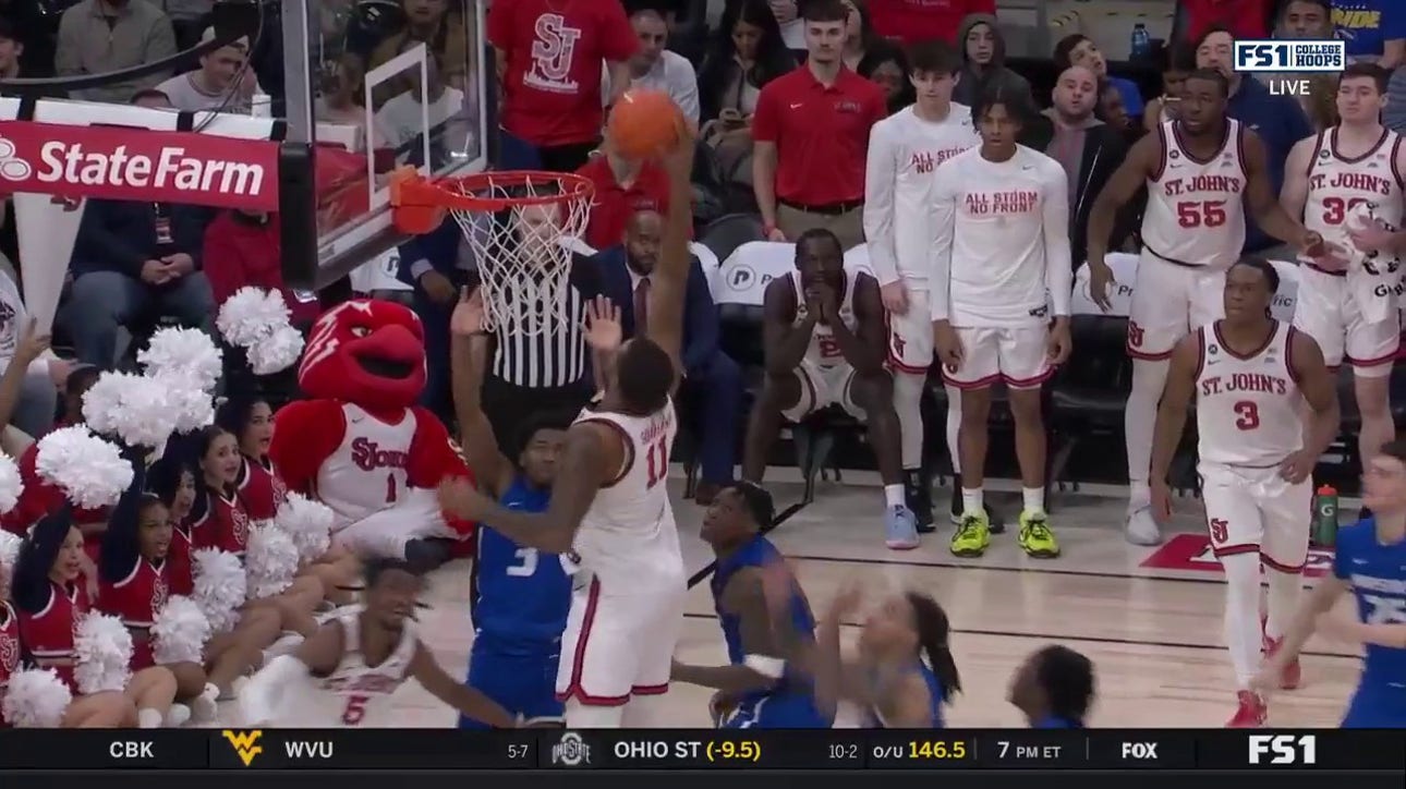 Joel Soriano throws down a putback jam to help St. John’s secure an 84-79 win over Hofstra