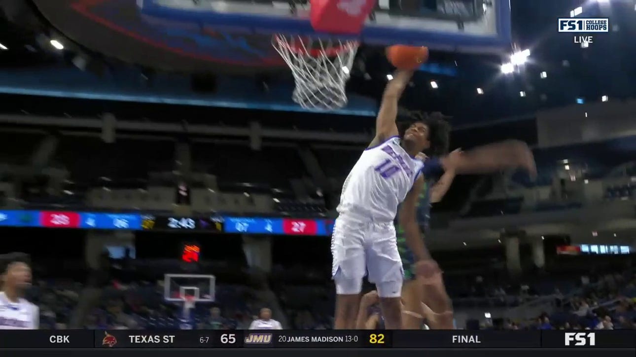 DePaul's Jaden Henley gets up and throws down a NASTY tomahawk jam vs. Chicago State