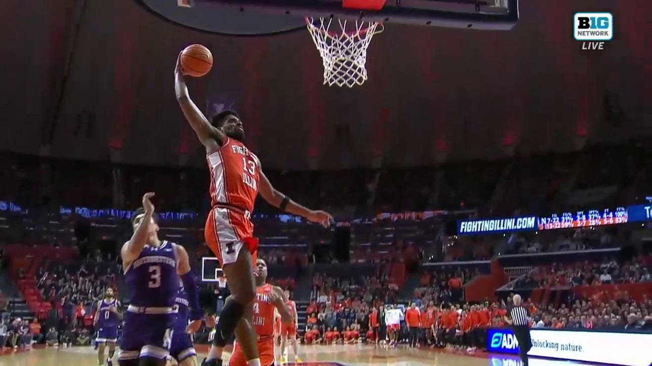 Illinois' Quincy Guerrier throws down a vicious dunk vs. Northwestern