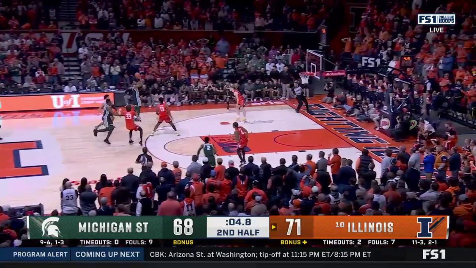 Illinois' defense holds strong on back-to-back possessions in narrow 71-68 victory over Michigan State