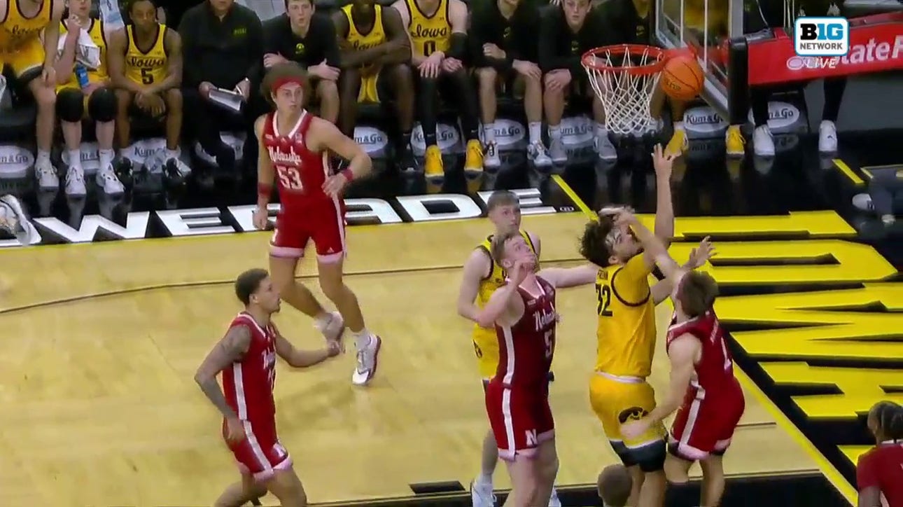 Owen Freeman finishes strong for the and-1 to cement Iowa's 94-76 win over Nebraska