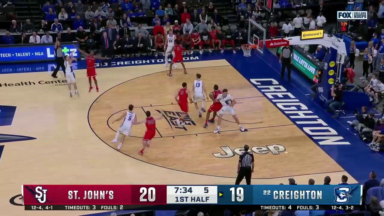 Steven Ashworth gets crafty and drills a deep 3-pointer to give Creighton a lead over St. John's