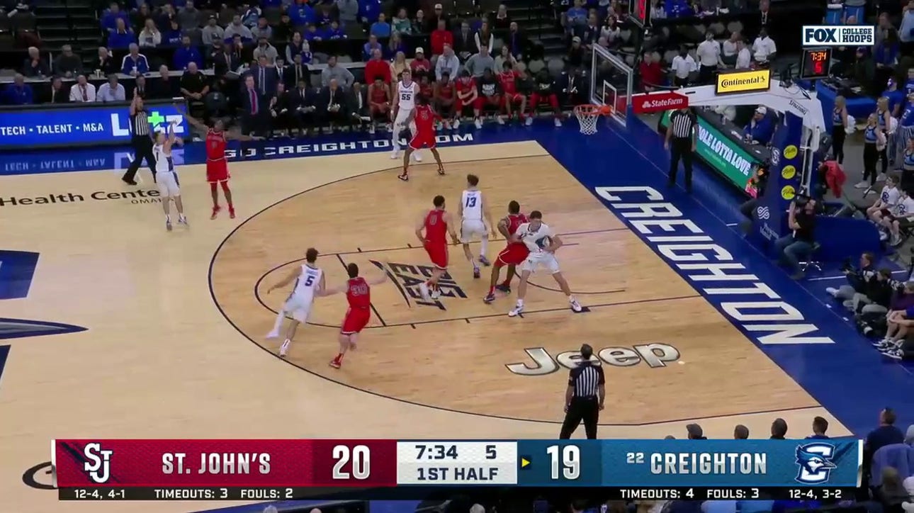 Steven Ashworth gets crafty and drills a deep 3-pointer to give Creighton a lead over St. John's