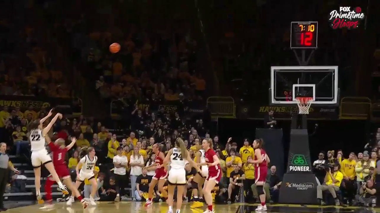Caitlin Clark drills a MASSIVE step-back 3-pointer as Iowa takes the lead vs. Indiana