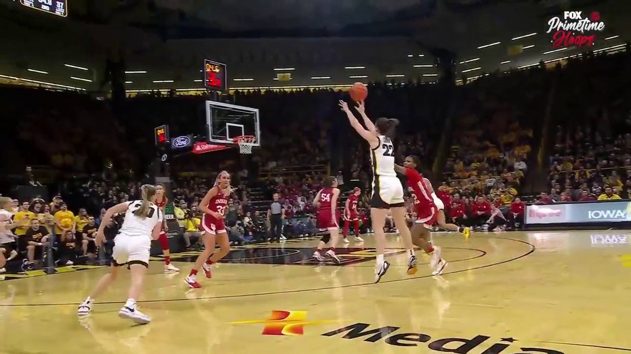 Caitlin Clark drains a TIMELY 3-pointer to help Iowa grab momentum against Indiana