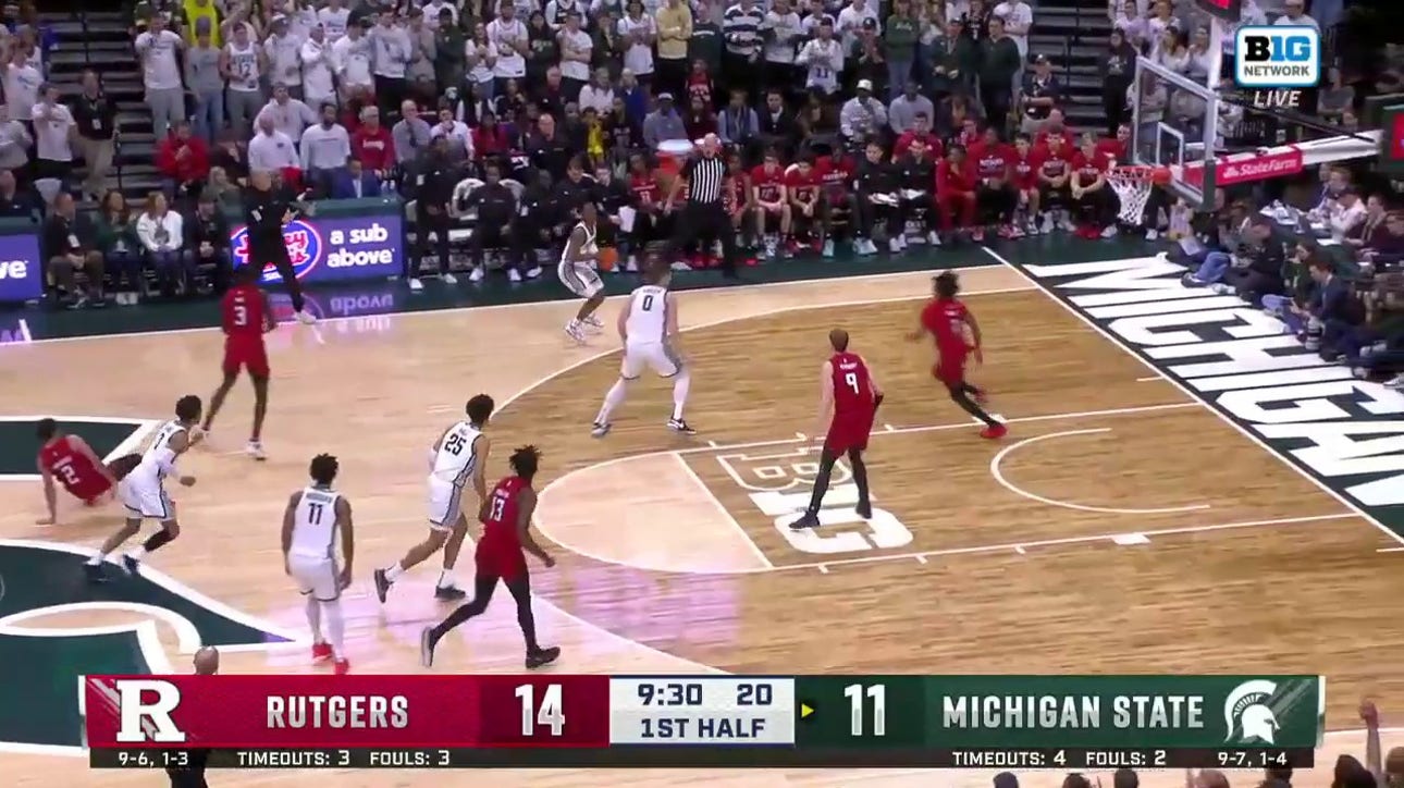Michigan State's Tyson Walker relocates and knocks down a 3-pointer vs. Rutgers