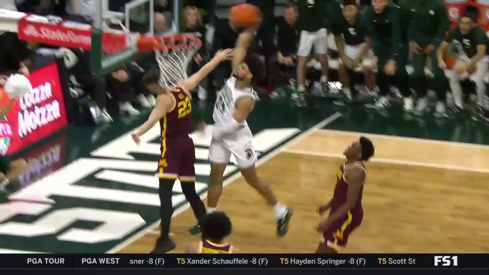 Michigan State's Malik Hall throws down a MONSTER one-handed poster dunk against Minnesota