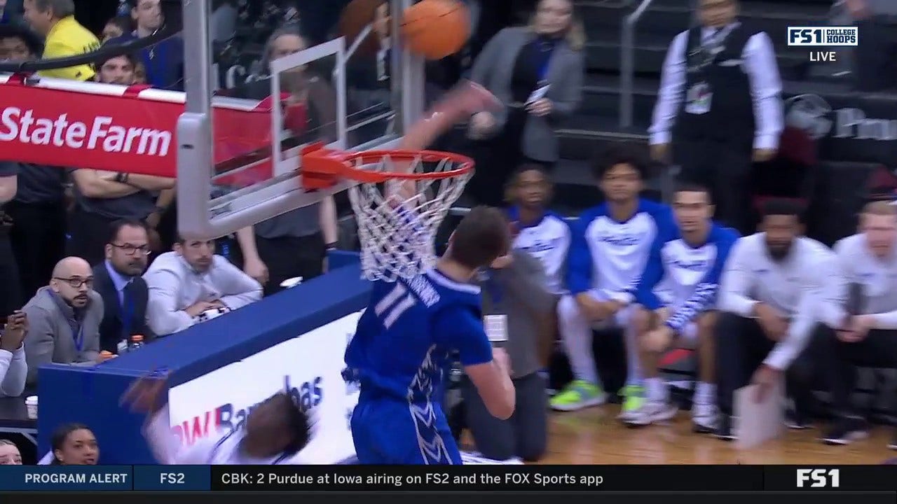 Creighton's Ryan Kalkbrenner forces a CRUCIAL block vs. Seton Hall