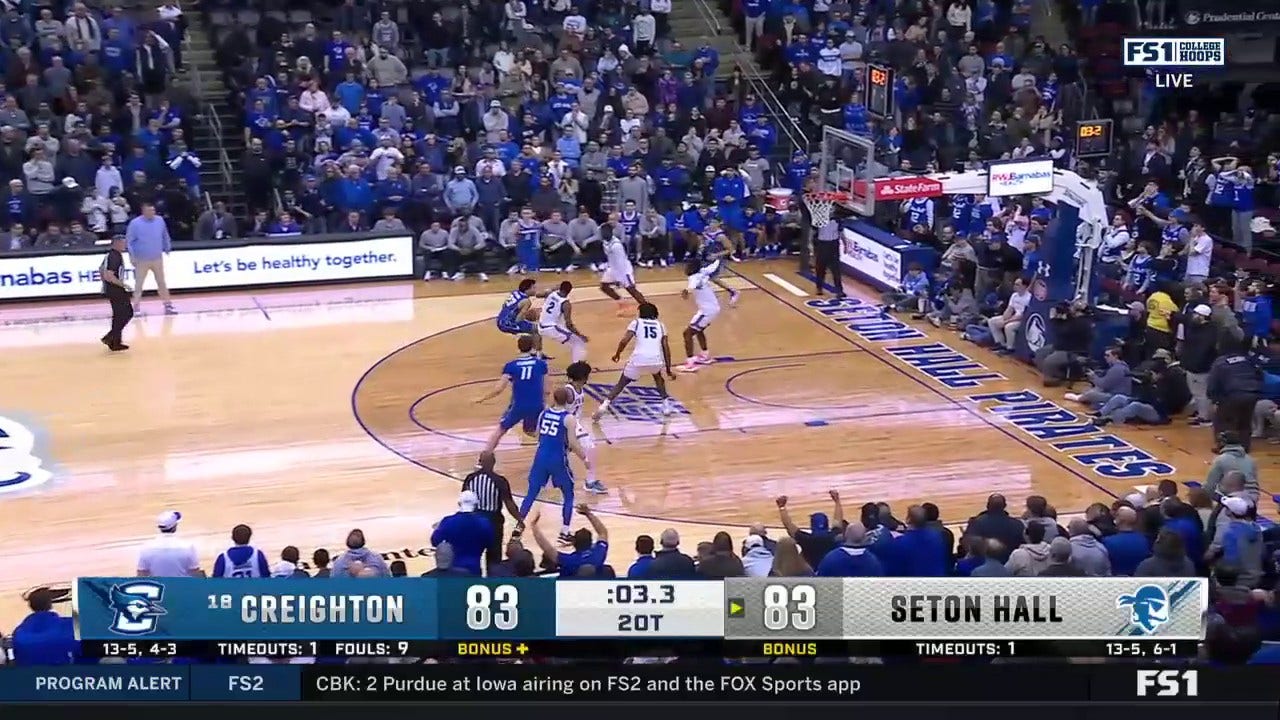 Trey Alexander misses a clutch jumper as Creighton vs. Seton Hall heads into 3OT