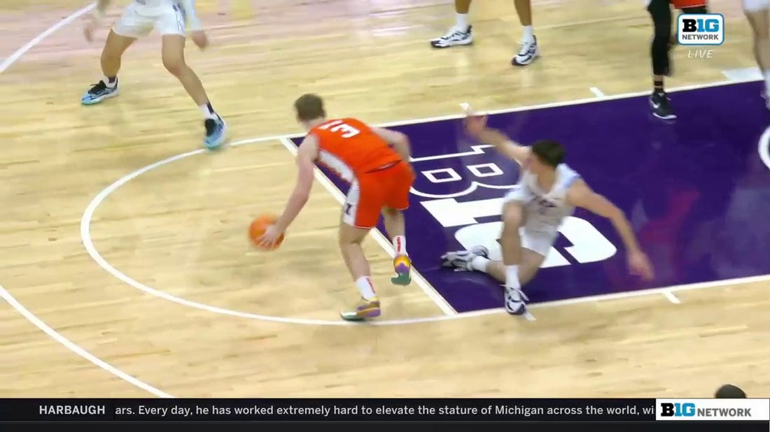Illinois' Marcus Domask loses the defender and finishes the tough and-1 vs. Northwestern