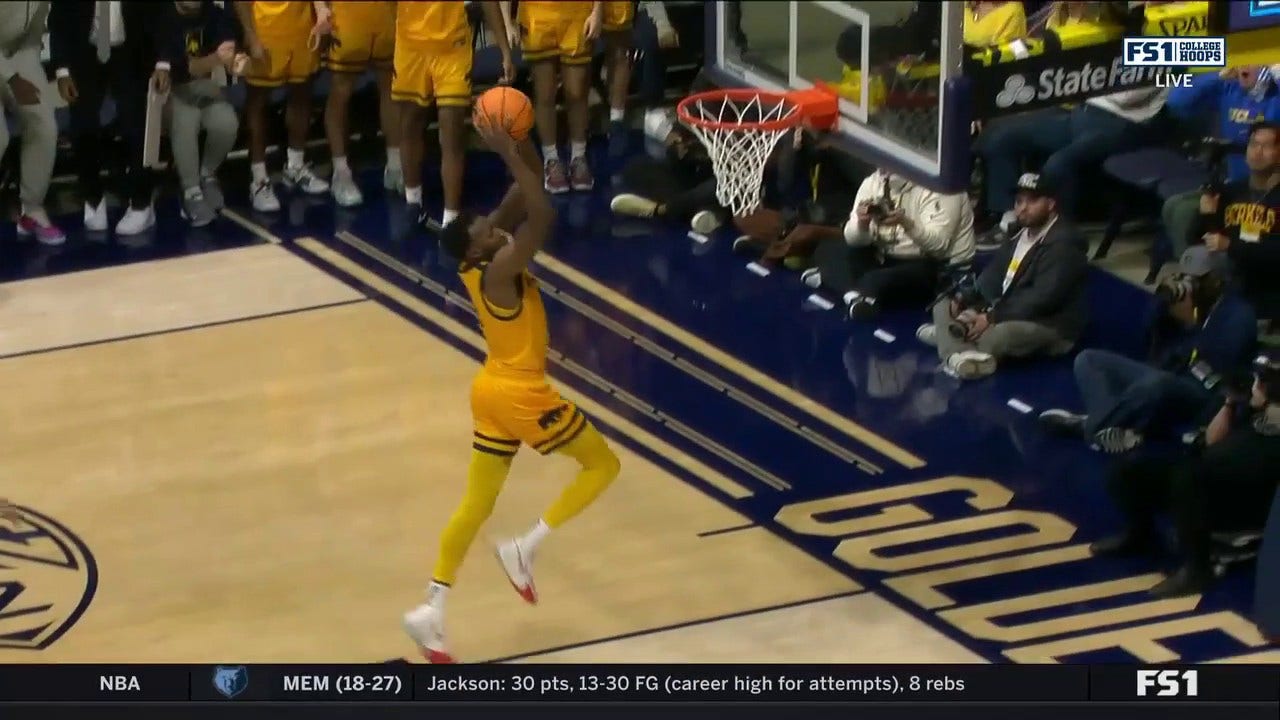 Cal's Keonte Kennedy makes the steal and throws down a slam dunk to close gap vs. Stanford