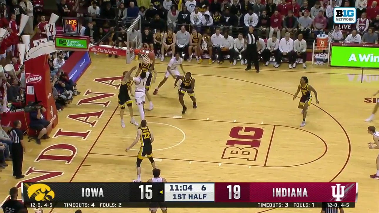 Indiana's Kel'el Ware throws down a FEROCIOUS dunk vs. Iowa