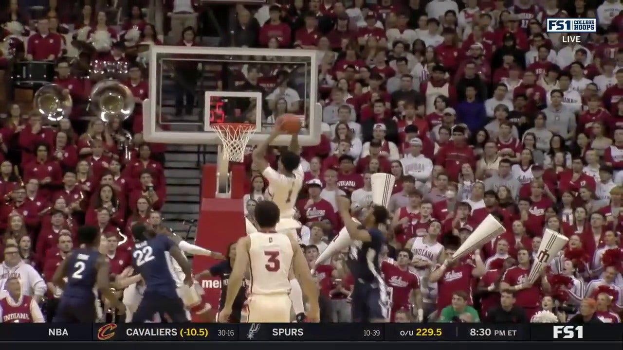 Indiana's Ke'el Ware throws down a MONSTER putback dunk vs. Penn State