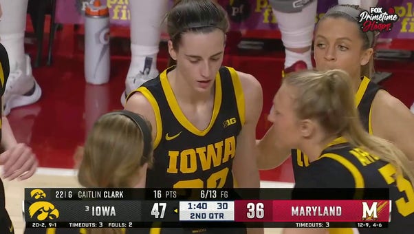 Iowa's Caitlin Clark shows off ELITE handles, finishes tough and-1 layup vs. Maryland