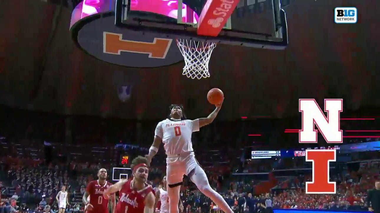 Illinois' Terrence Shannon Jr. throws down huge one-handed jam to close the gap against Nebraska