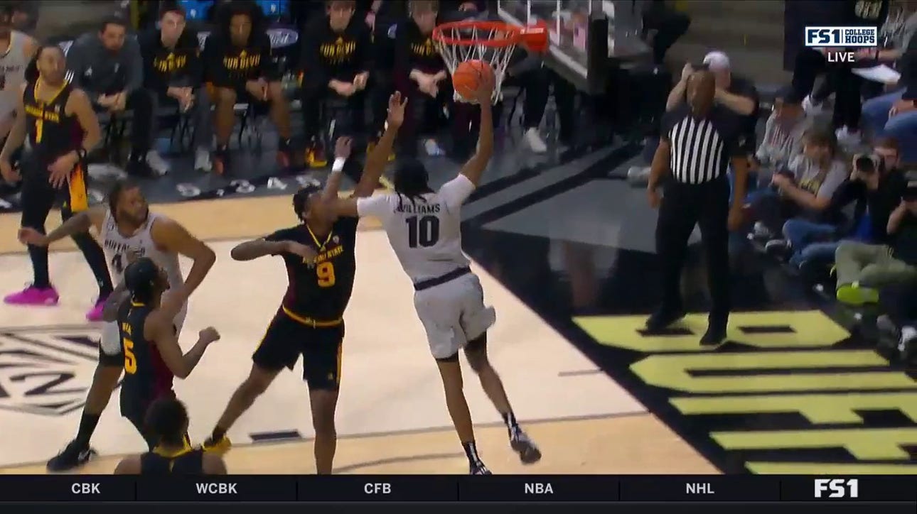 Colorado's Cody Williams makes the one-handed jam to increase the lead over Arizona State