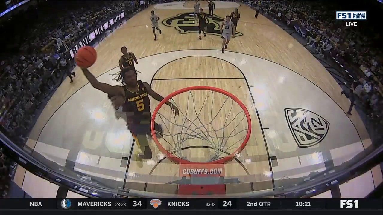 Arizona State's Jamiya Neal throws down the fast-break dunk to close gap with Colorado