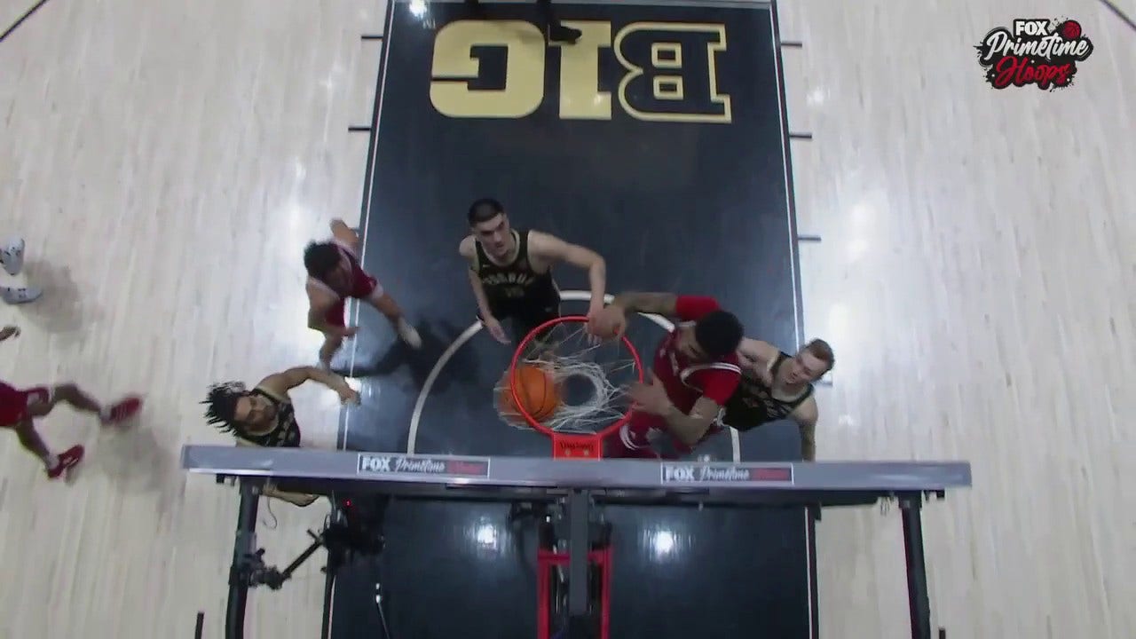 Indiana's Kel'el Ware gets up and throws down a NASTY alley-oop jam vs. Purdue