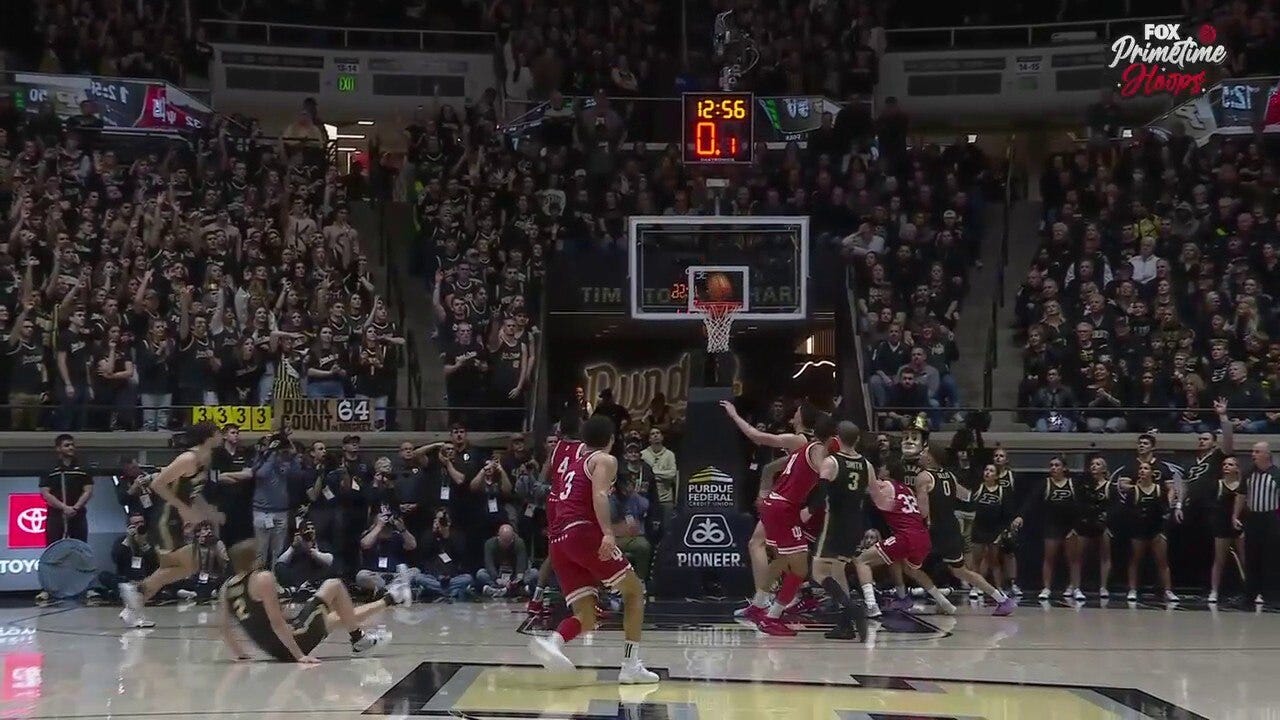 Purdue's Fletcher Loyer knocks down an ABSURD 3-pointer while being fouled vs. Indiana