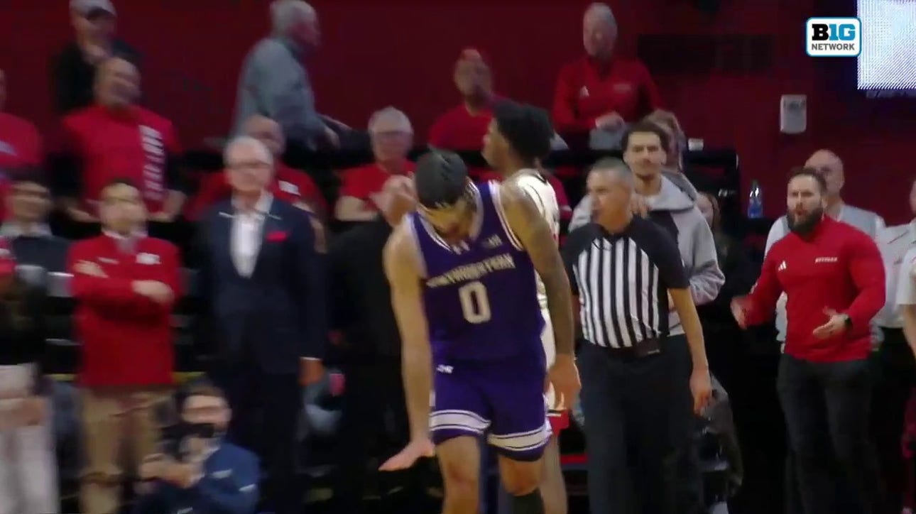 Boo Buie finishes a buzzer-beating floater to extend Northwestern's lead over Rutgers heading into halftime