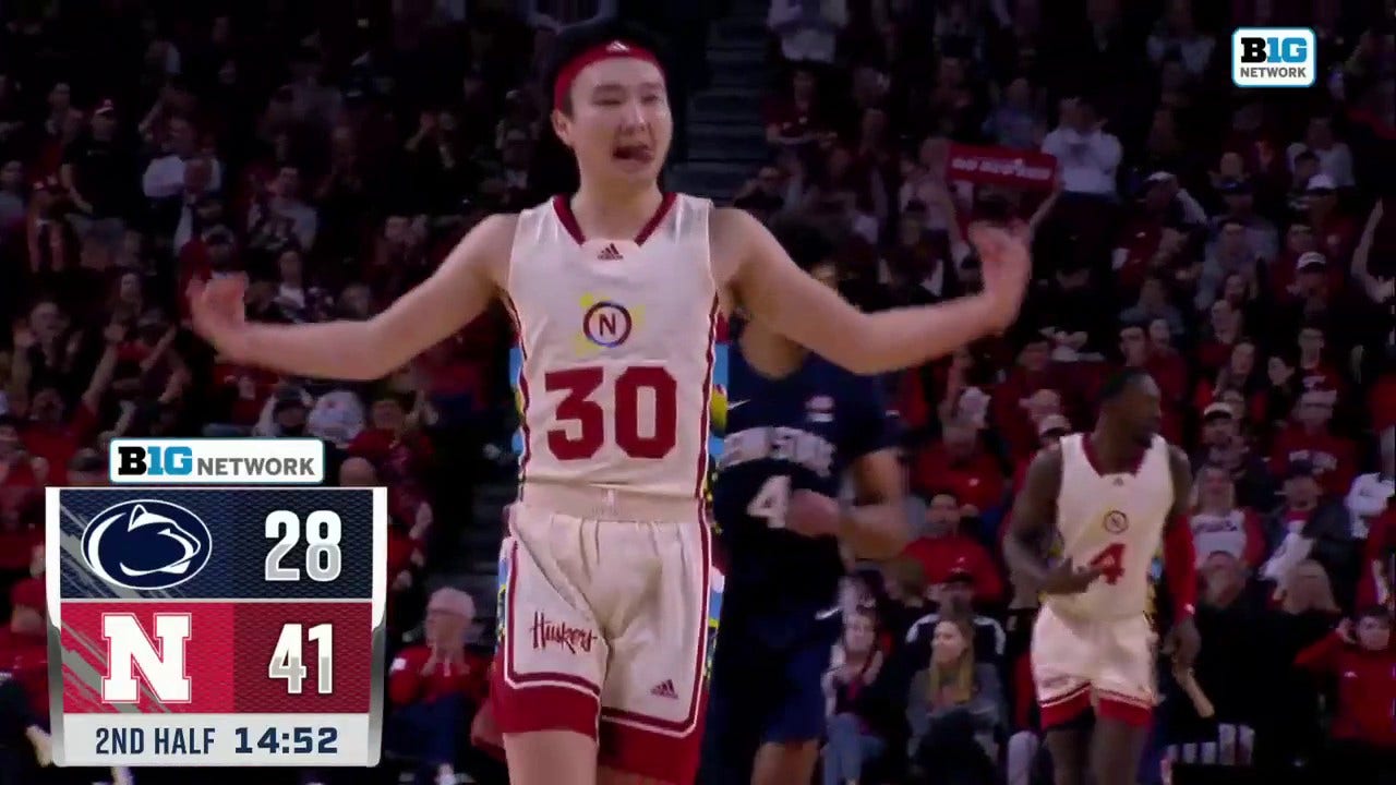 Nebraska's Keisei Tominaga hits a DIRTY step-back 3-pointer vs. Penn State