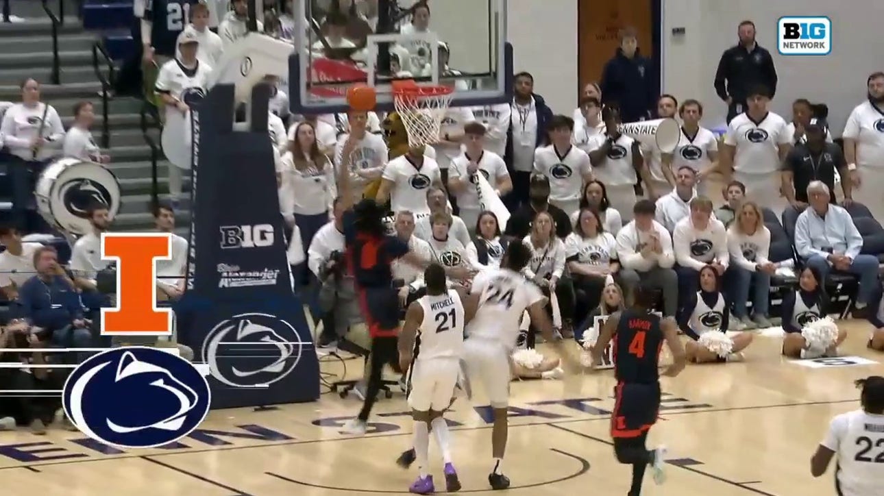 Terrence Shannon finishes a Euro step layup to help Illinois take a 48-41 lead over Penn State at halftime 