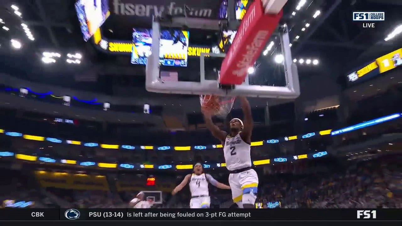 Marquette's Chase Ross extends the lead vs. DePaul with a NASTY dunk 