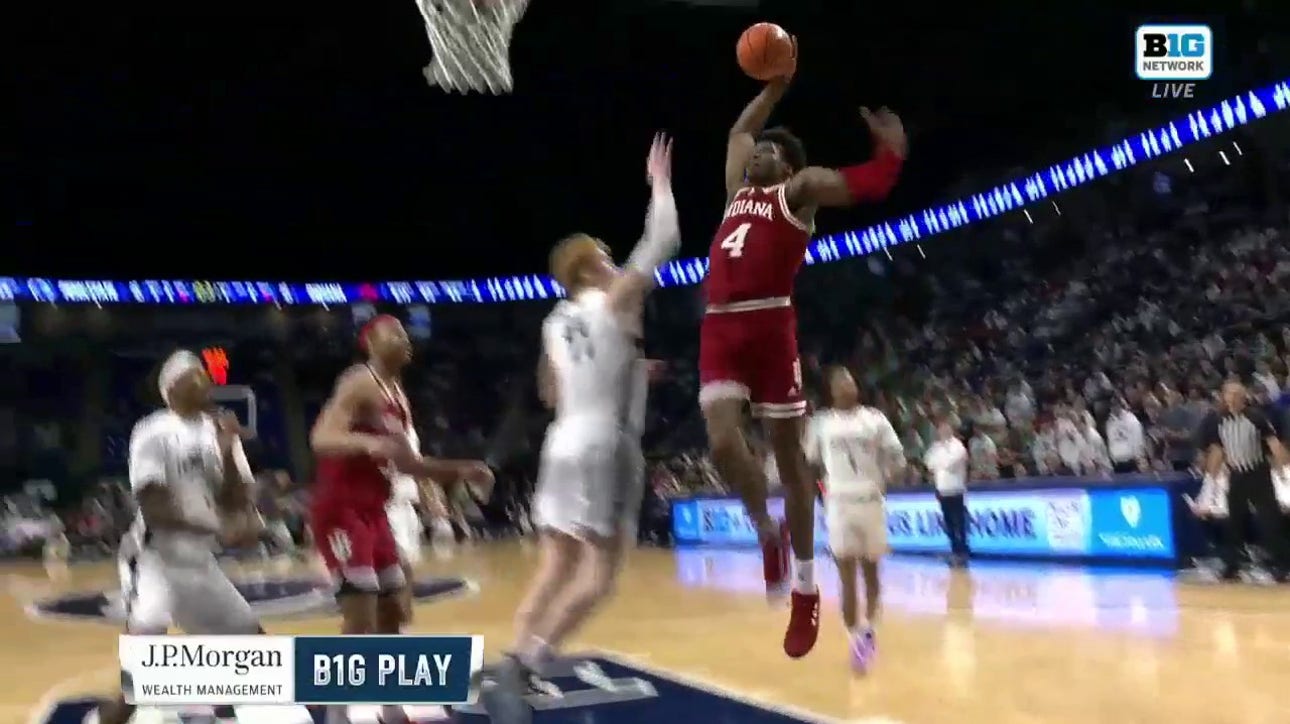 Anthony Walker throws down a dunk, giving Indiana the lead vs. Penn State