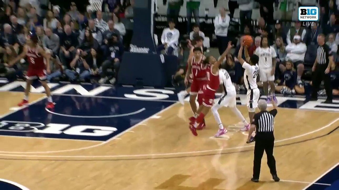 Zach Hicks drills the three pointer plus the foul to seal Penn State's win over Indiana