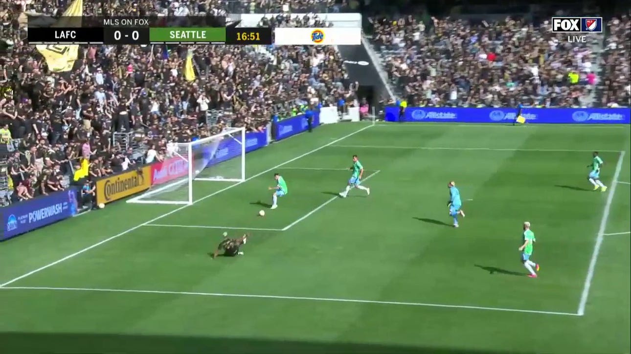 Sounders' defender Nathan makes an incredible effort to save a goal vs. LA