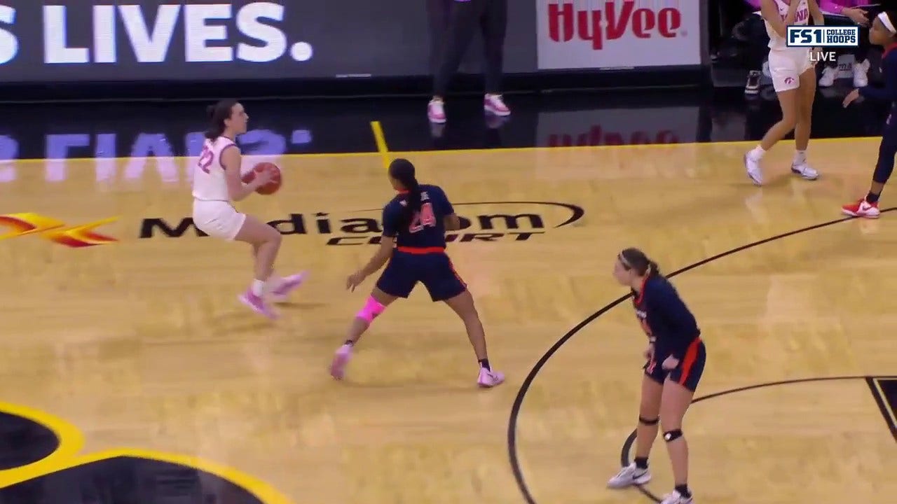 Caitlin Clark knocks down a DEEP 3-pointer to help Iowa build on momentum vs. Illinois