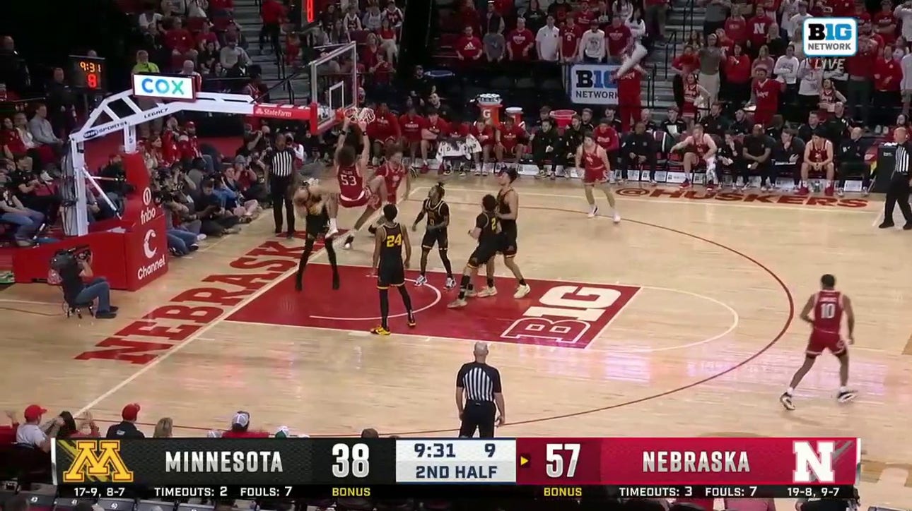 Nebraska's Josiah Allick throws down a MONSTER two-hand dunk vs. Minnesota