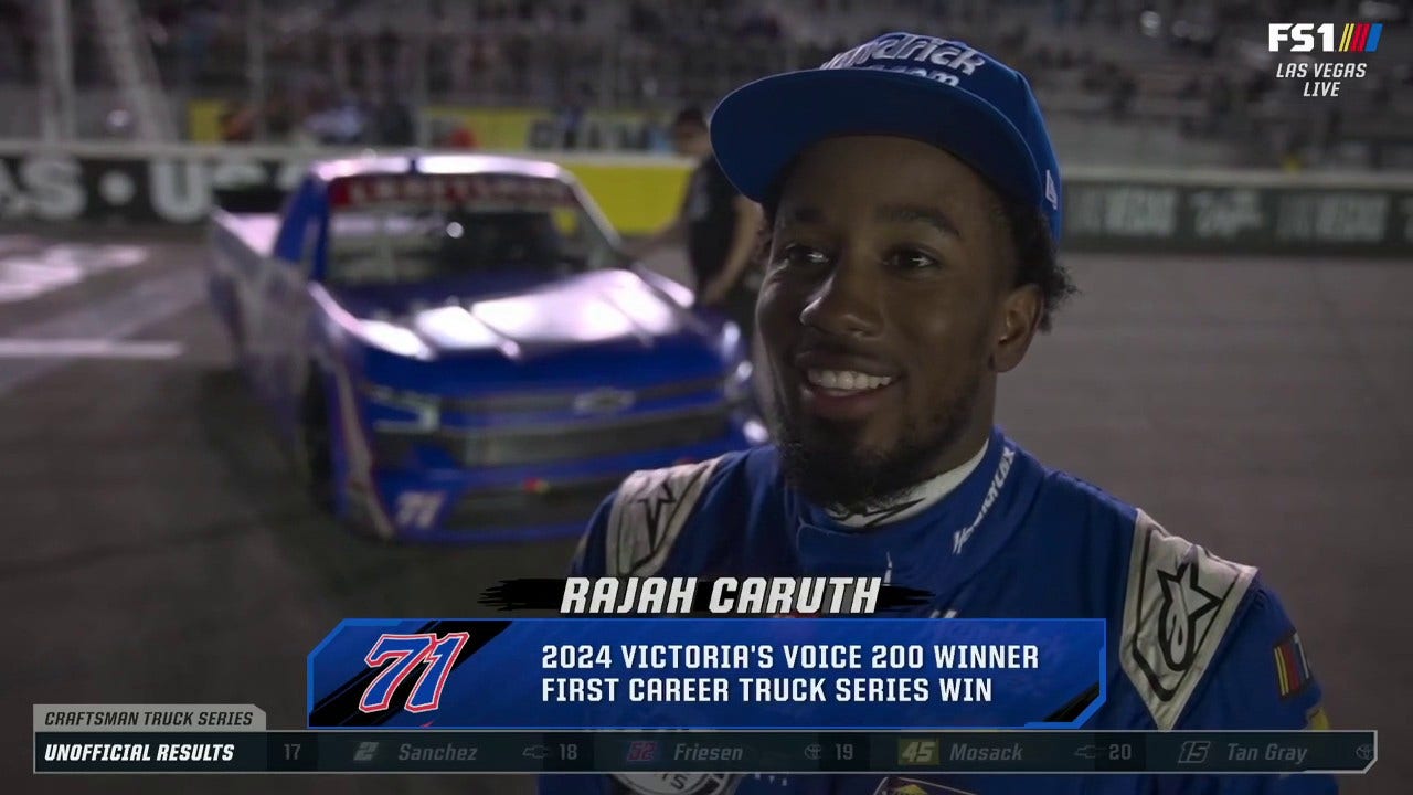 'There's more to come' — Rajah Caruth on winning his first career truck series  | NASCAR on FOX