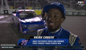 'There's more to come' — Rajah Caruth on winning his first career truck series  | NASCAR on FOX