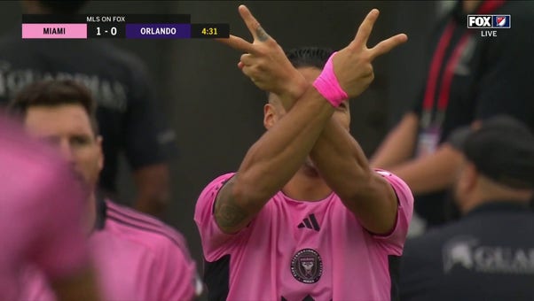 Luis Suarez scores his first MLS goal against Orlando to give Inter Miami a 1-0 lead