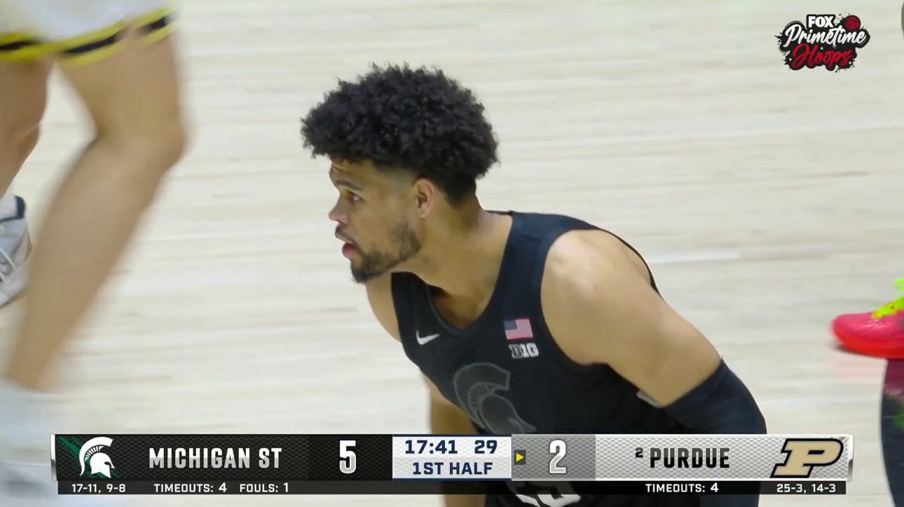 Michigan State's Malik Hall hits a fadeaway 3-pointer as the shot clock expires