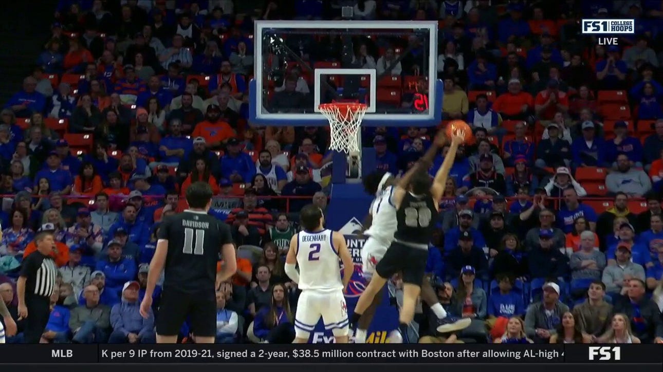 Boise State's O'Mar Stanley comes up with a big block to prevent Nevada from extending the lead
