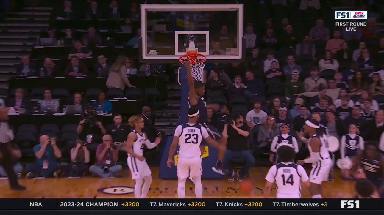 Abou Ousmane rises for the STRONG two-handed alley-oop to extend Xavier's lead over Butler