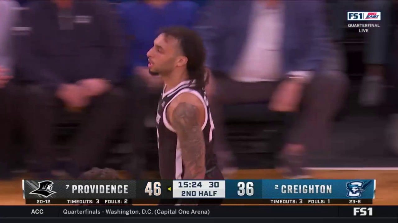 Devin Carter makes a step-back 3-pointer, extending Providence's lead vs. Creighton 