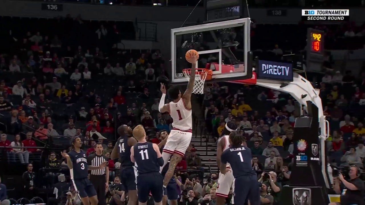Kel'el Ware throws down a MONSTER one-handed slam to extend Indiana's lead over Penn State