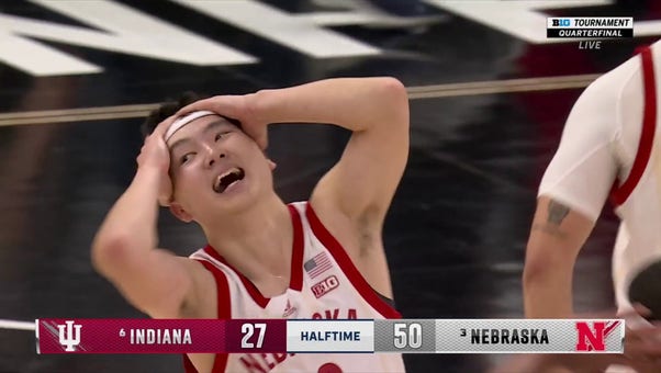 Keisei Tominaga buries a 3-pointer, capping off a 17-0 run to end the half vs. Indiana