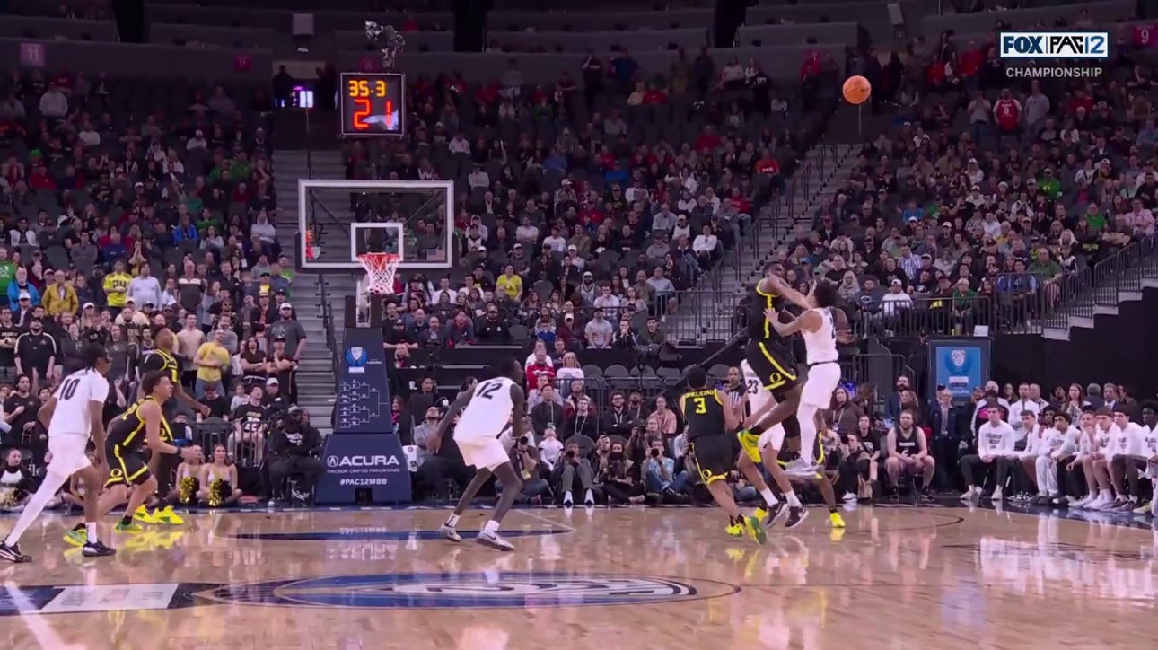 N'Faly Dante soars for an AMAZING Pac-12 championship-sealing block in Oregon's 75-68 victory over Colorado