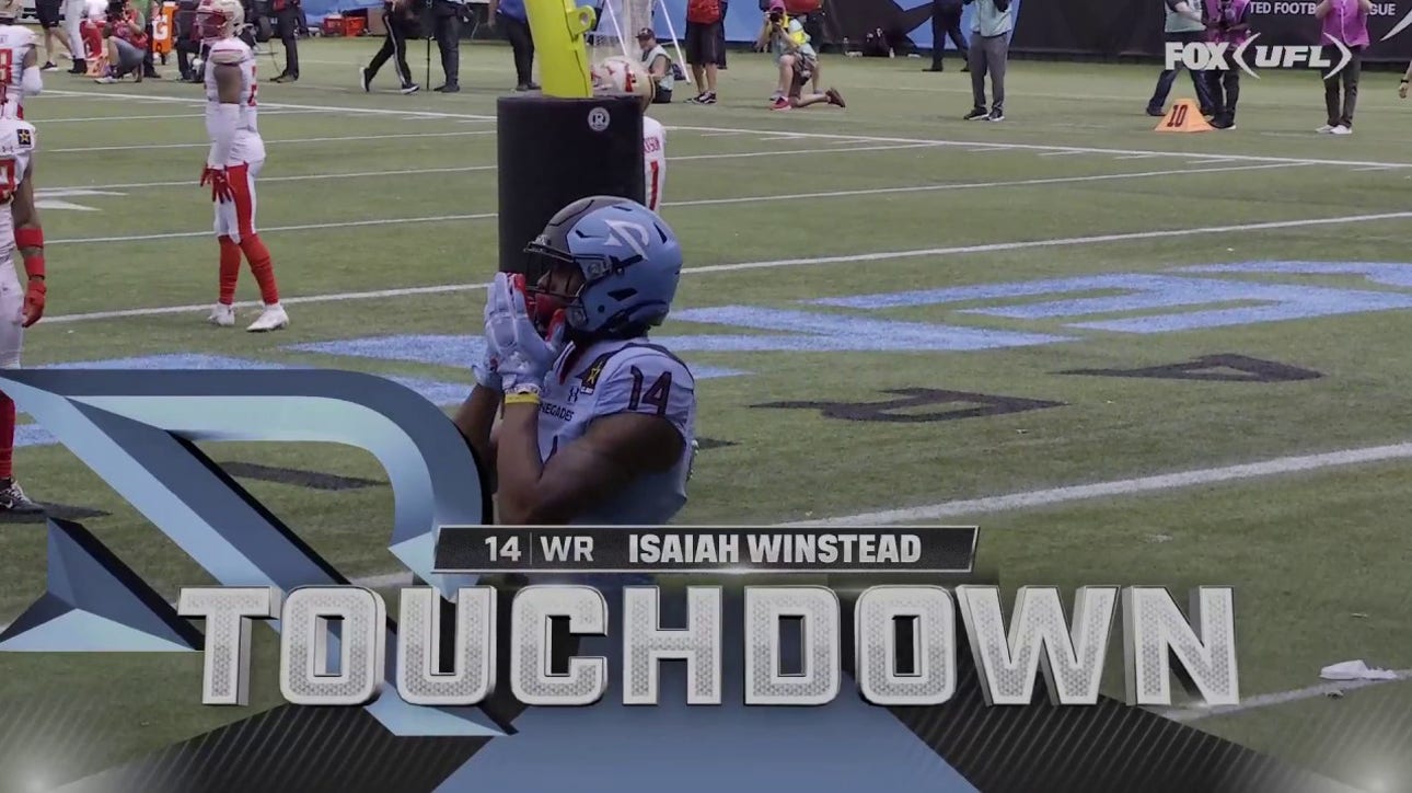 Luis Perez connects with Isaiah Winstead for a 51-yard TD, giving Renegades a lead over Stallions