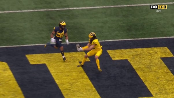 Davis Warren connects with Kendrick Bell on a 42-yard TD pass in Michigan's spring game